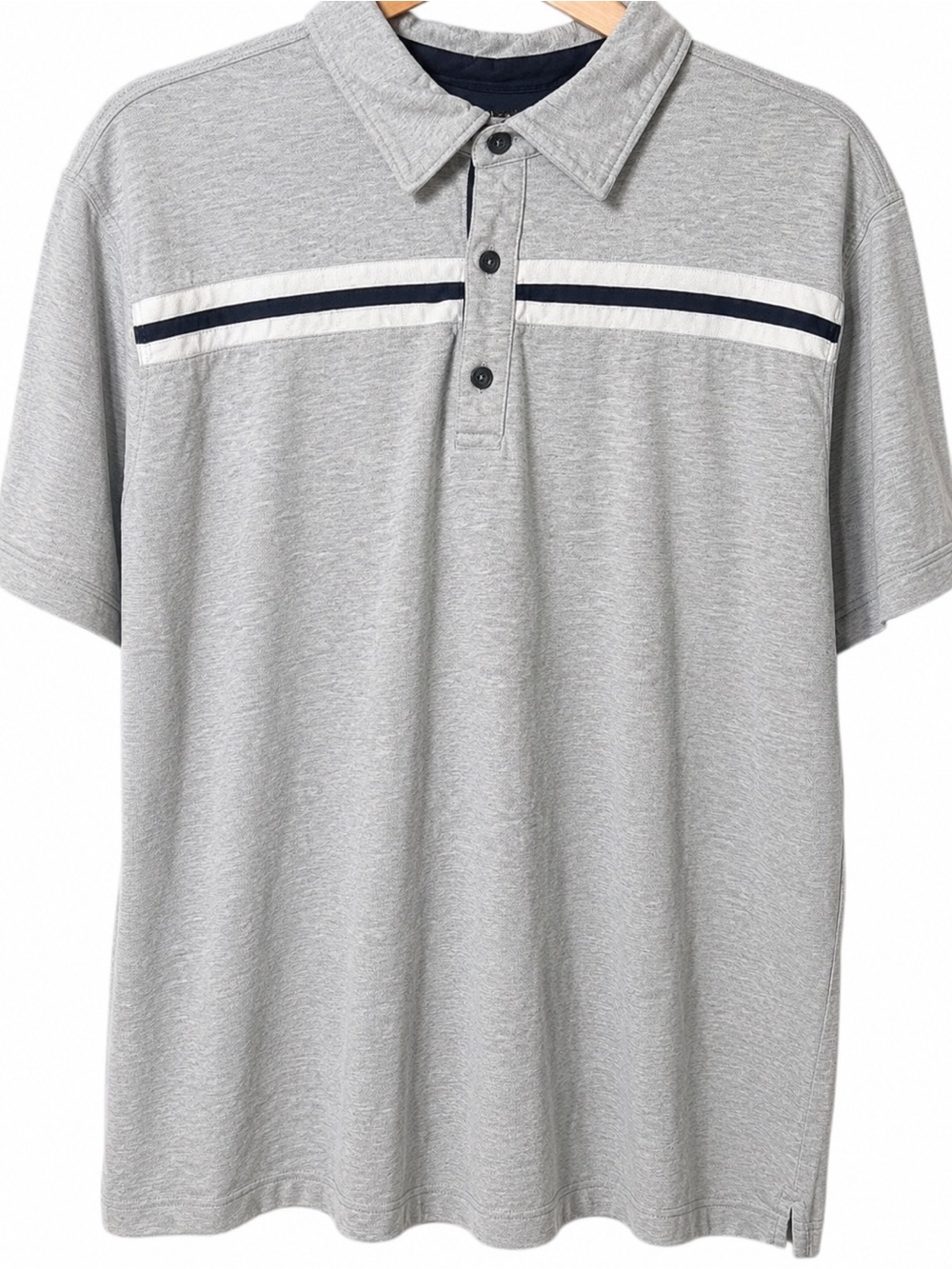 Banana Republic Vintage Gray Stripe Polo Shirt XL